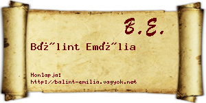 Bálint Emília névjegykártya
