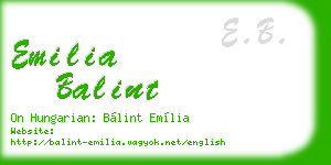 emilia balint business card